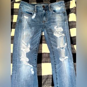 AMERICAN EAGLE OUTFITTERS JEGGING CROP SUPER SUPER STRETCH - SIZE: SHORT 4